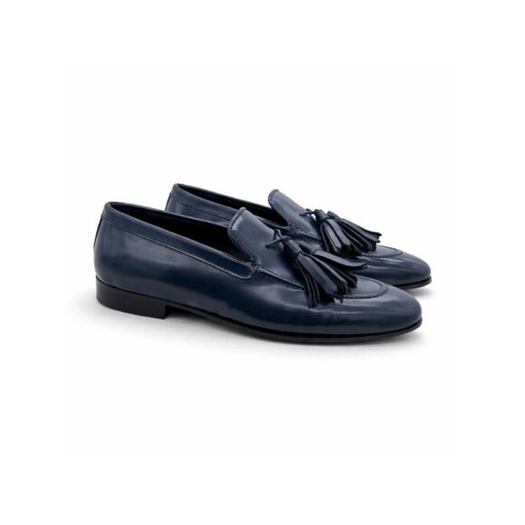 Louis Leeman LL00122 Blue Leather Tassel Loafers EU 39 New Italy main image 5
